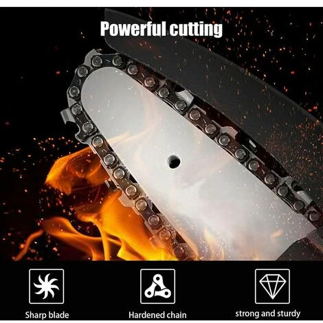 GroupM 4 Pièces (chaîne De 1 2*4 Pouces + Plaque De Guidage De 1 2*4 Pouces) Mini Scie à Chaîne électrique De 4 Pouces Accessoires De Lame De Scie De Jardin 5 GroupM 4 Pièces (chaîne De 1 2*4 Pouces + Plaque De Guidage De 1 2*4 Pouces) Mini Scie à Chaîne électrique De 4 Pouces Accessoires De Lame De Scie De Jardin – Image 3
