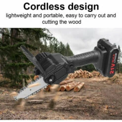 ASUPERMALL 21V 500W 4 Pouces Batterie Au Lithium Rechargeable Scies à élaguer électriques Petit Moteur De Brosse De Tronçonneuse à Fendre Le Bois Outil électrique à Une Main Pour Le Travail Du Bois Jardin Verger, 1 Pile -TronçOnneuse Et Accessoire Sales 63927739 5