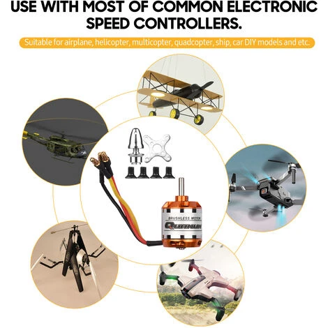 LIFCAUSAL Moteur Brushless Outrunner Haute Performance Pour Bricolage Modèle Avion RC Voiture Mini Multicopter Hélicoptère Quadrirotor (D2836-6 1500KV) 6 LIFCAUSAL Moteur Brushless Outrunner Haute Performance Pour Bricolage Modèle Avion RC Voiture Mini Multicopter Hélicoptère Quadrirotor (D2836-6 1500KV) – Image 4
