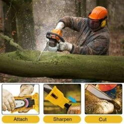 Ensoleillé Affûteuse De Tronçonneuse, Pratique à Utiliser Affûteuse De Lame De Scie à Chaîne Rapide Portable Pour Le Travail Du Bois Pour économiser Du Temps Et Des Efforts(Jaune) -TronçOnneuse Et Accessoire Sales 64158616 5