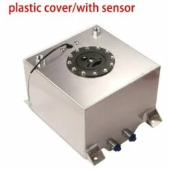 FUIENKO Réservoir De Surtension Universel En Aluminium, 30l, Avec Bouchon, Cellule De Carburant, Avec Capteur De Mousse à L'intérieur,CN,silver-1