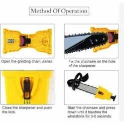 Fei Yu De Dents Pour Tronçonneuse,Aiguiseur Automatique(1Pcs), Pierre à Aiguiser Remplaçable(3 Pcs), Ajustement Barre De Guidage Avec 2 Trous De Guidage (Jaune) -TronçOnneuse Et Accessoire Sales 64475567 5
