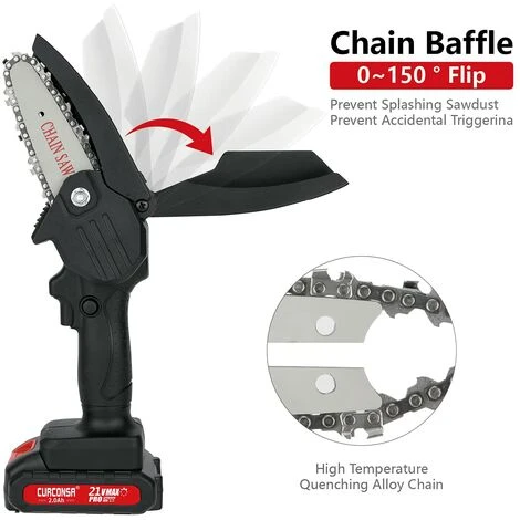 Mini Tronçonneuse A Batterie, CURCONSA Mini Tronçonneuse De 4 Pouces, Petite Tronconneuse Electrique Avec Batterie 2Ah, Chargeur Pour Coupe De Bois, Agriculture, Jardin Et Cour 4 Mini Tronçonneuse A Batterie, CURCONSA Mini Tronçonneuse De 4 Pouces, Petite Tronconneuse Electrique Avec Batterie 2Ah, Chargeur Pour Coupe De Bois, Agriculture, Jardin Et Cour – Image 2