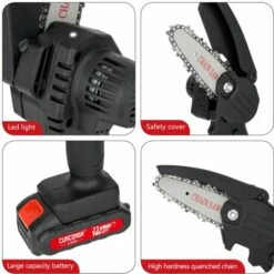 Mini Tronçonneuse A Batterie, CURCONSA Mini Tronçonneuse De 4 Pouces, Petite Tronconneuse Electrique Avec Batterie 2Ah, Chargeur Pour Coupe De Bois, Agriculture, Jardin Et Cour 9 Mini Tronçonneuse A Batterie, CURCONSA Mini Tronçonneuse De 4 Pouces, Petite Tronconneuse Electrique Avec Batterie 2Ah, Chargeur Pour Coupe De Bois, Agriculture, Jardin Et Cour -TronçOnneuse Et Accessoire Sales 64532048 3