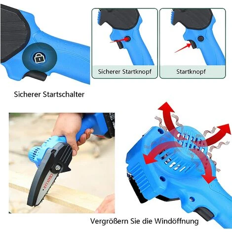 DAY PLUS Scie à Chaîne Sans Fil 21 V, Tronçonneuse électrique à Piles De 10,2 Cm Avec Deux Batteries Lithium-ion De 1,5 Ah Et Un Chargeur, Mini Tronçonneuse Portable Légère à Commande à Une Main Pour Couper Des Branches D'arbres 7 DAY PLUS Scie à Chaîne Sans Fil 21 V, Tronçonneuse électrique à Piles De 10,2 Cm Avec Deux Batteries Lithium-ion De 1,5 Ah Et Un Chargeur, Mini Tronçonneuse Portable Légère à Commande à Une Main Pour Couper Des Branches D'arbres – Image 5