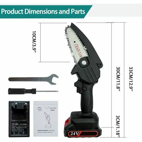 THSINDE Mini Tronconneuse A Batterie,avec 1 Piles Et 2 Chaînes,4 Pouces, Tronçonneuse Rechargeable Portative Pour La Coupe De Branche Arbre De Gardin 5 THSINDE Mini Tronconneuse A Batterie,avec 1 Piles Et 2 Chaînes,4 Pouces, Tronçonneuse Rechargeable Portative Pour La Coupe De Branche Arbre De Gardin – Image 3