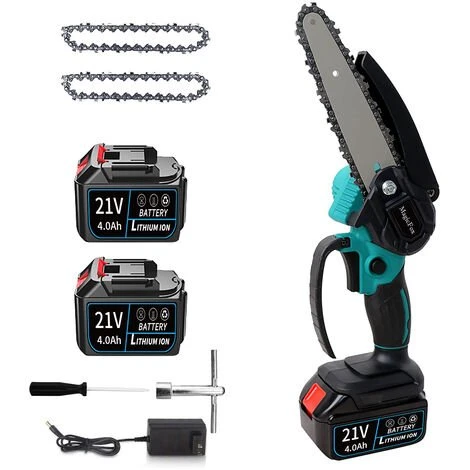 MAGICFOX Mini Tronçonneuse électrique 6 Pouces Avec 2 Batteries Et 2 Chaînes Pour Couper Le Bois D'élagage Dans Le Jardin 3 MAGICFOX Mini Tronçonneuse électrique 6 Pouces Avec 2 Batteries Et 2 Chaînes Pour Couper Le Bois D'élagage Dans Le Jardin