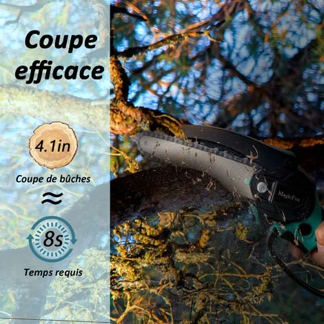 MAGICFOX Mini Tronçonneuse électrique 6 Pouces Avec 2 Batteries Et 2 Chaînes Pour Couper Le Bois D'élagage Dans Le Jardin 4 MAGICFOX Mini Tronçonneuse électrique 6 Pouces Avec 2 Batteries Et 2 Chaînes Pour Couper Le Bois D'élagage Dans Le Jardin – Image 2