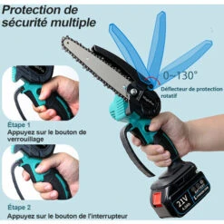 MAGICFOX Mini Tronçonneuse électrique 6 Pouces Avec 2 Batteries Et 2 Chaînes Pour Couper Le Bois D'élagage Dans Le Jardin 9 MAGICFOX Mini Tronçonneuse électrique 6 Pouces Avec 2 Batteries Et 2 Chaînes Pour Couper Le Bois D'élagage Dans Le Jardin -TronçOnneuse Et Accessoire Sales 65747126 4