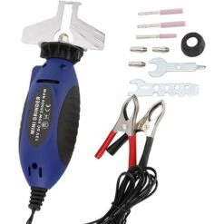 OSQI Mini Affûteuse De Scie à Chaîne, DC 12V 55W Système De Affûtage De Machine De Meulage De Scie à Chaîne électrique Avec Trois Tailles De Meules