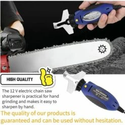 OSQI Mini Affûteuse De Scie à Chaîne, DC 12V 55W Système De Affûtage De Machine De Meulage De Scie à Chaîne électrique Avec Trois Tailles De Meules -TronçOnneuse Et Accessoire Sales 65989187 3