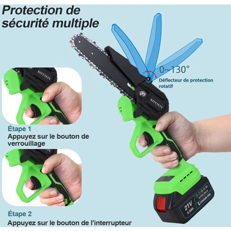 MAGICFOX Tronçonneuse Sans Fil De 6 Pouces Avec Boîte De Rangement, 2 Chaînes Et 2 Batteries, Pour Jardinage,Elagueurs, Coupes à Bois 4 MAGICFOX Tronçonneuse Sans Fil De 6 Pouces Avec Boîte De Rangement, 2 Chaînes Et 2 Batteries, Pour Jardinage,Elagueurs, Coupes à Bois – Image 2