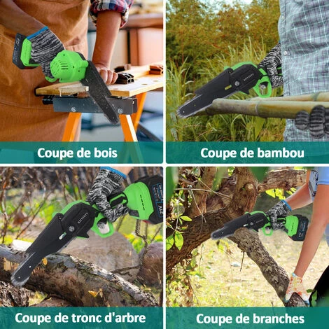 MAGICFOX Tronçonneuse Sans Fil De 6 Pouces Avec Boîte De Rangement, 2 Chaînes Et 2 Batteries, Pour Jardinage,Elagueurs, Coupes à Bois 5 MAGICFOX Tronçonneuse Sans Fil De 6 Pouces Avec Boîte De Rangement, 2 Chaînes Et 2 Batteries, Pour Jardinage,Elagueurs, Coupes à Bois – Image 3