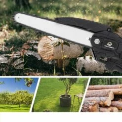 Fantablau VIOLEWORKS 8 "18V 10000 Tr/min Sans Fil Sans Brosse Sécateur Batterie Tron?onneuse Tron?onneuse électrique Scie à B?ches 1 Batteries -TronçOnneuse Et Accessoire Sales 67287605 5