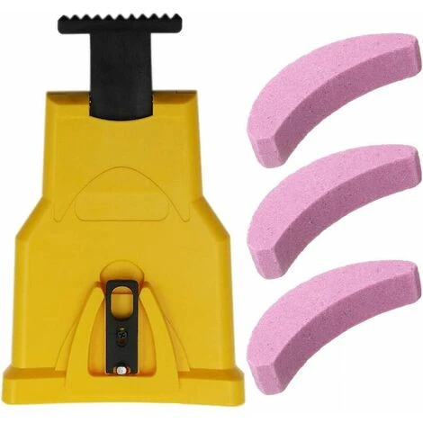 TANèTUE Aiguiseur De Dents Pour Tronçonneuse,Aiguiseur Automatique(1Pcs), Pierre à Aiguiser Remplaçable(3 Pcs), Ajustement Barre De Guidage Avec 2 Trous De Guidage (Jaune) 3 TANèTUE Aiguiseur De Dents Pour Tronçonneuse,Aiguiseur Automatique(1Pcs), Pierre à Aiguiser Remplaçable(3 Pcs), Ajustement Barre De Guidage Avec 2 Trous De Guidage (Jaune)