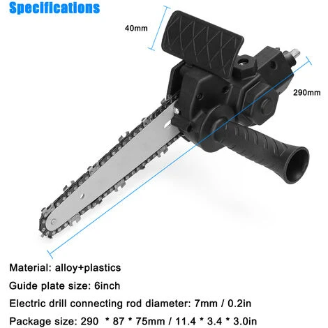 LIFCAUSAL Perceuse électrique De 6 Pouces Modifiée à L'accessoire D'outil De Tronçonneuse électrique Accessoire De Tronçonneuse électrique Ensemble D'outils De Modification Pratique Outil De Coupe Du Bois 7 LIFCAUSAL Perceuse électrique De 6 Pouces Modifiée à L'accessoire D'outil De Tronçonneuse électrique Accessoire De Tronçonneuse électrique Ensemble D'outils De Modification Pratique Outil De Coupe Du Bois – Image 5