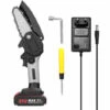 LIFCAUSAL Scies D'élagage électriques Portables 21V 4 Pouces Petit Moteur De Brosse De Tronçonneuse à Fendre Le Bois Outil De Travail Du Bois à Une Main Pour Jardin Verger Modèles Noirs Et Gris Avec Une Batterie Et Une Charge -TronçOnneuse Et Accessoire Sales 67837726 1