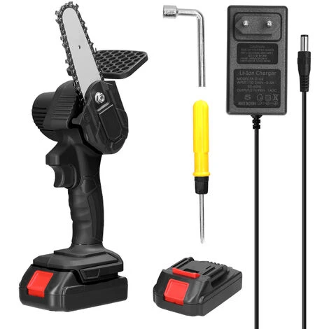 LIFCAUSAL 21V 4inch Batterie Au Lithium Rechargeable Scies à élaguer électriques Petit Moteur De Brosse De Tronçonneuse à Fendre Le Bois Outil électrique à Une Main Pour Le Travail Du Bois Pour Jardin Verger Deux Batteries Et Une Charge, Noir 3 LIFCAUSAL 21V 4inch Batterie Au Lithium Rechargeable Scies à élaguer électriques Petit Moteur De Brosse De Tronçonneuse à Fendre Le Bois Outil électrique à Une Main Pour Le Travail Du Bois Pour Jardin Verger Deux Batteries Et Une Charge, Noir