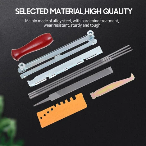 LIFCAUSAL 10 PCS Chainsaw Sharpener File Kit Outil à Main Pour Affûter La Scie à Chaîne électrique Comprend Une Lime Ronde 5/32 3/16 7/32 Pouces, Une Lime Plate, Un Manche En Bois, Un Guide De Classement, Une Jauge De Profondeur, Une Jauge De Vérification Rapide, U 6 LIFCAUSAL 10 PCS Chainsaw Sharpener File Kit Outil à Main Pour Affûter La Scie à Chaîne électrique Comprend Une Lime Ronde 5/32 3/16 7/32 Pouces, Une Lime Plate, Un Manche En Bois, Un Guide De Classement, Une Jauge De Profondeur, Une Jauge De Vérification Rapide, U – Image 4