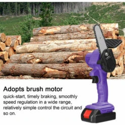 QERSTA Scies à élaguer électriques à Batterie Au Lithium Rechargeable 21V 4 Pouces Petit Moteur De Brosse De Tronçonneuse à Fendre Le Bois Outil électrique à Une Main Pour Le Travail Du Bois (Vert) -TronçOnneuse Et Accessoire Sales 67962889 3