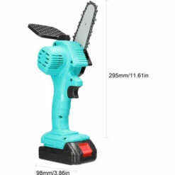 QERSTA Scies à élaguer électriques à Batterie Au Lithium Rechargeable 21V 4 Pouces Petit Moteur De Brosse De Tronçonneuse à Fendre Le Bois Outil électrique à Une Main Pour Le Travail Du Bois (Vert) -TronçOnneuse Et Accessoire Sales 67962889 5