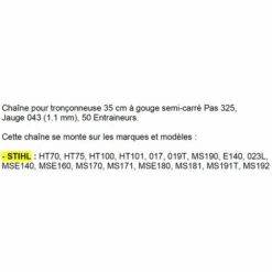 JARDIAFFAIRES Chaîne Pro 35cm Pour Tronçonneuse Stihl 3/8-043-1,1mm-50 Entraineurs = 90-50E 6 JARDIAFFAIRES Chaîne Pro 35cm Pour Tronçonneuse Stihl 3/8-043-1,1mm-50 Entraineurs = 90-50E -TronçOnneuse Et Accessoire Sales 978637 2